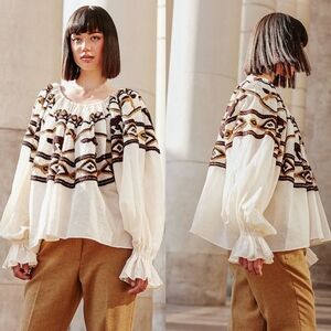 NWOT-Mes Demoiselles Pastoral Horse  Blouse Hyppolite Size M